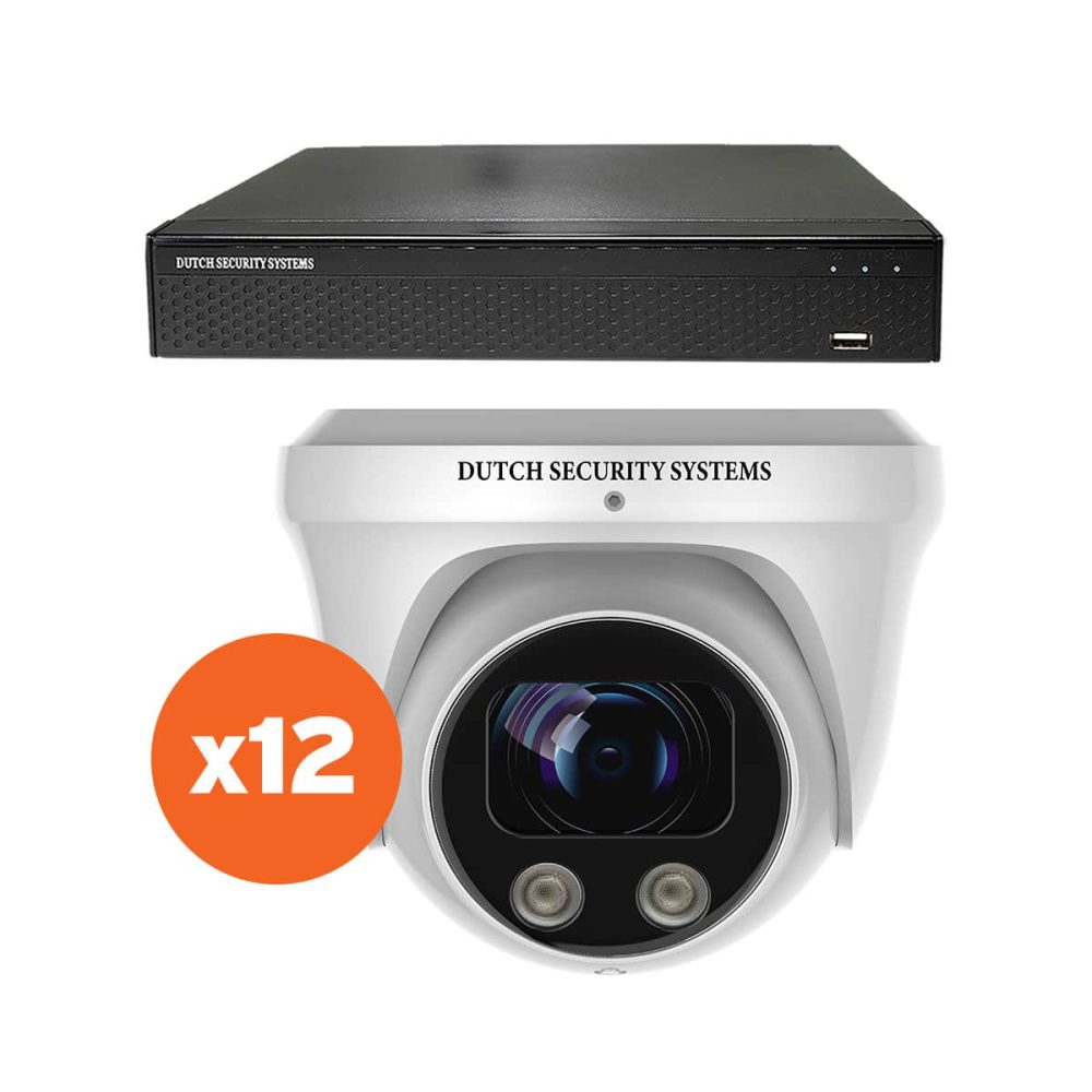 Beveiligingscamera set - 12x PRO Dome camera - QHD 2K - Sony - Wit