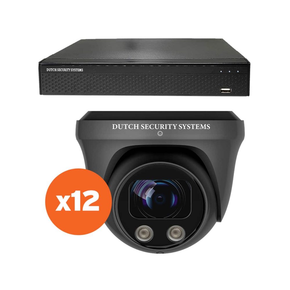 Beveiligingscamera set - 12x PRO Dome camera - QHD 2K - Sony - Zwart