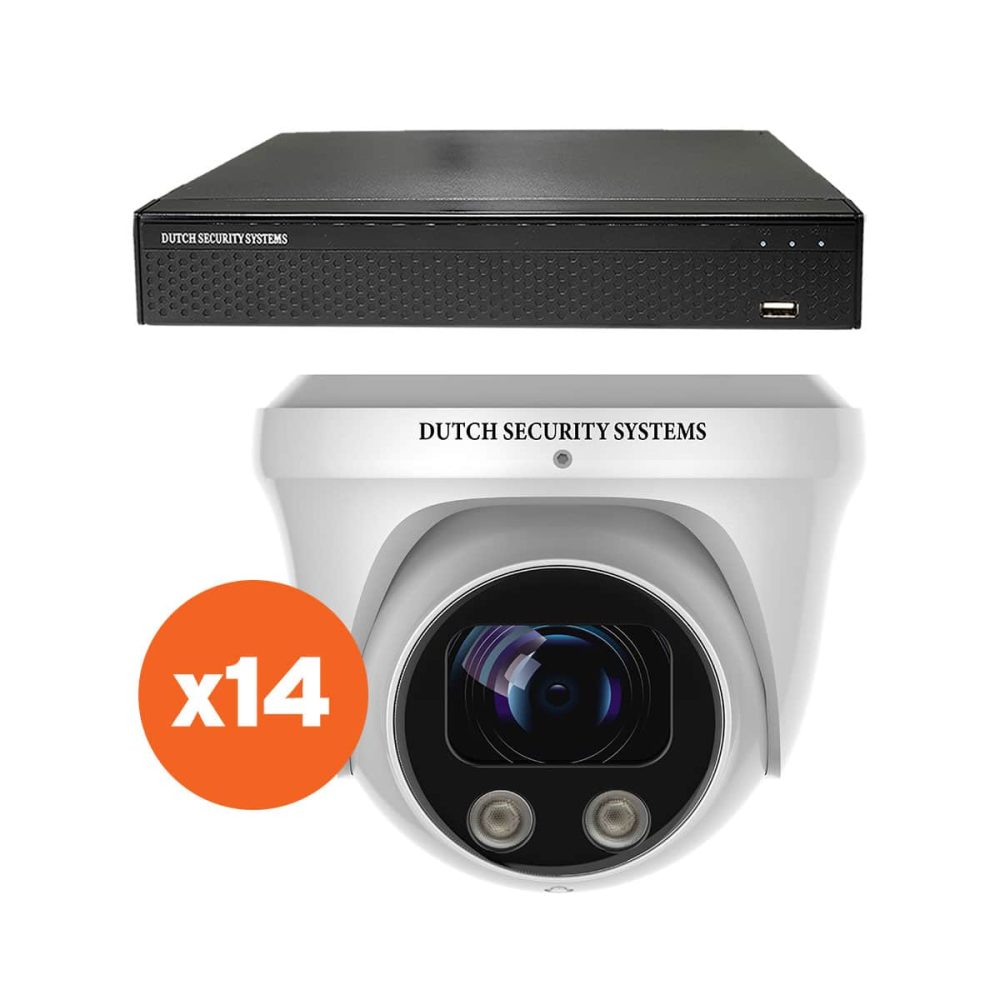 Beveiligingscamera set - 14x PRO Dome camera - QHD 2K - Sony - Wit