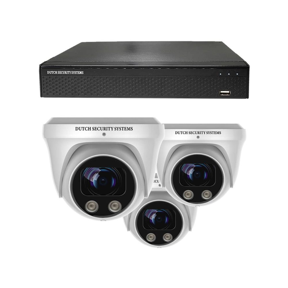 Beveiligingscamera set - 3x PRO Dome camera - QHD 2K - Sony - Wit