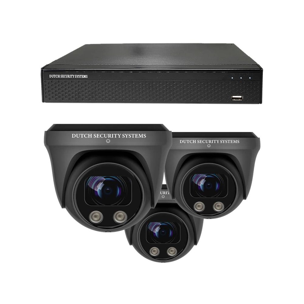 Beveiligingscamera set - 3x PRO Dome camera - QHD 2K - Sony - Zwart
