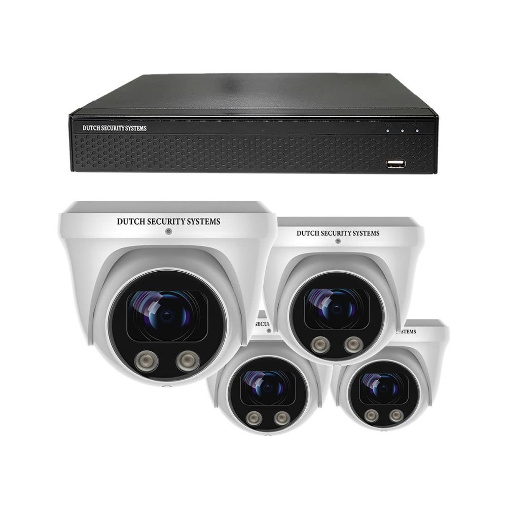 Beveiligingscamera set - 4x PRO Dome camera - QHD 2K - Sony - Wit