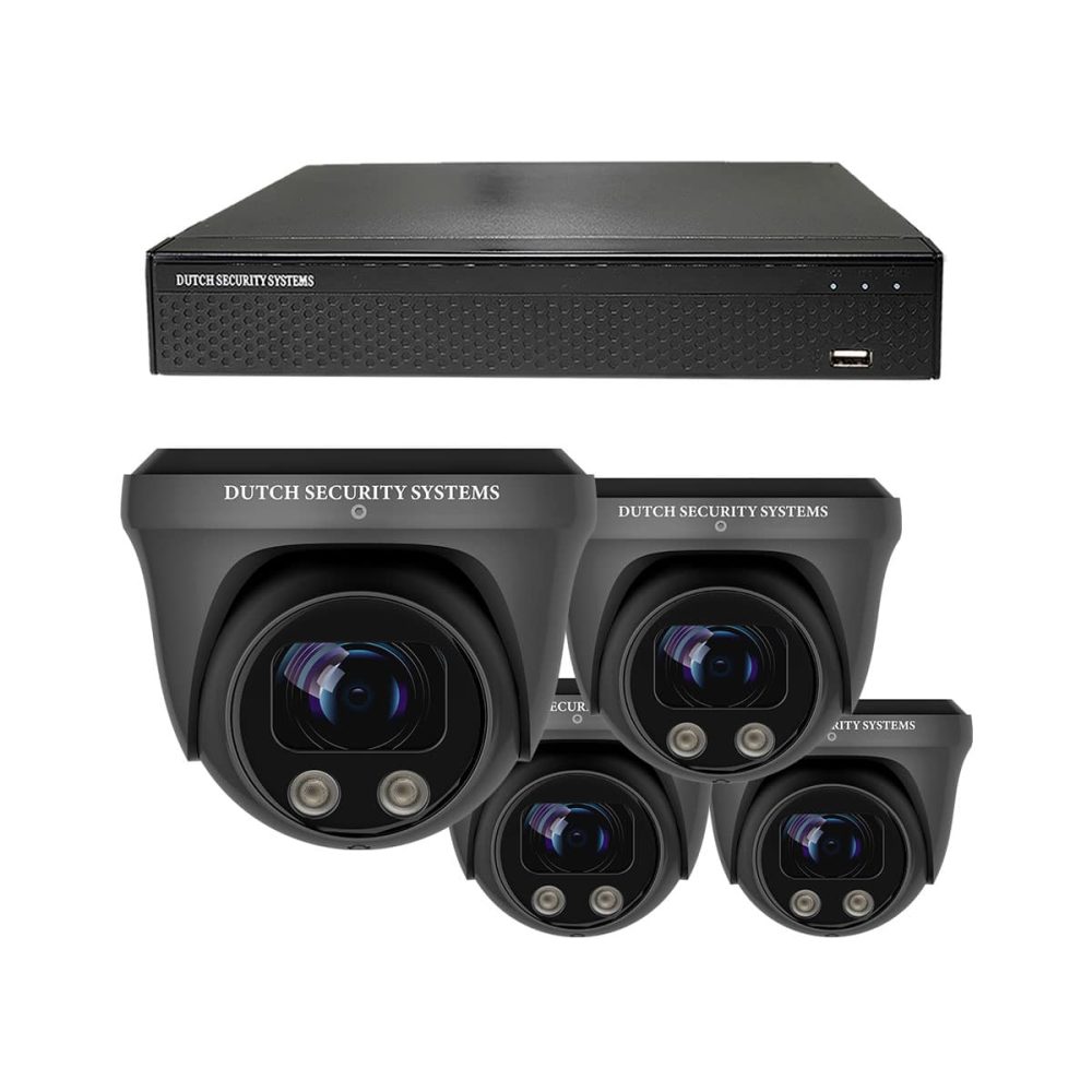Beveiligingscamera set - 4x PRO Dome camera - QHD 2K - Sony - Zwart