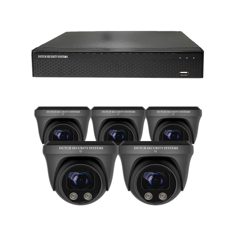 Beveiligingscamera set - 5x PRO Dome camera - QHD 2K - Sony - Zwart