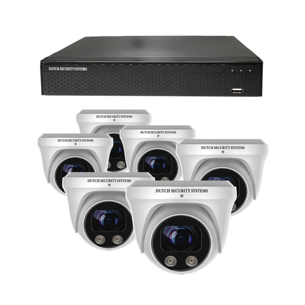 Beveiligingscamera set - 6x PRO Dome camera - QHD 2K - Sony - Wit