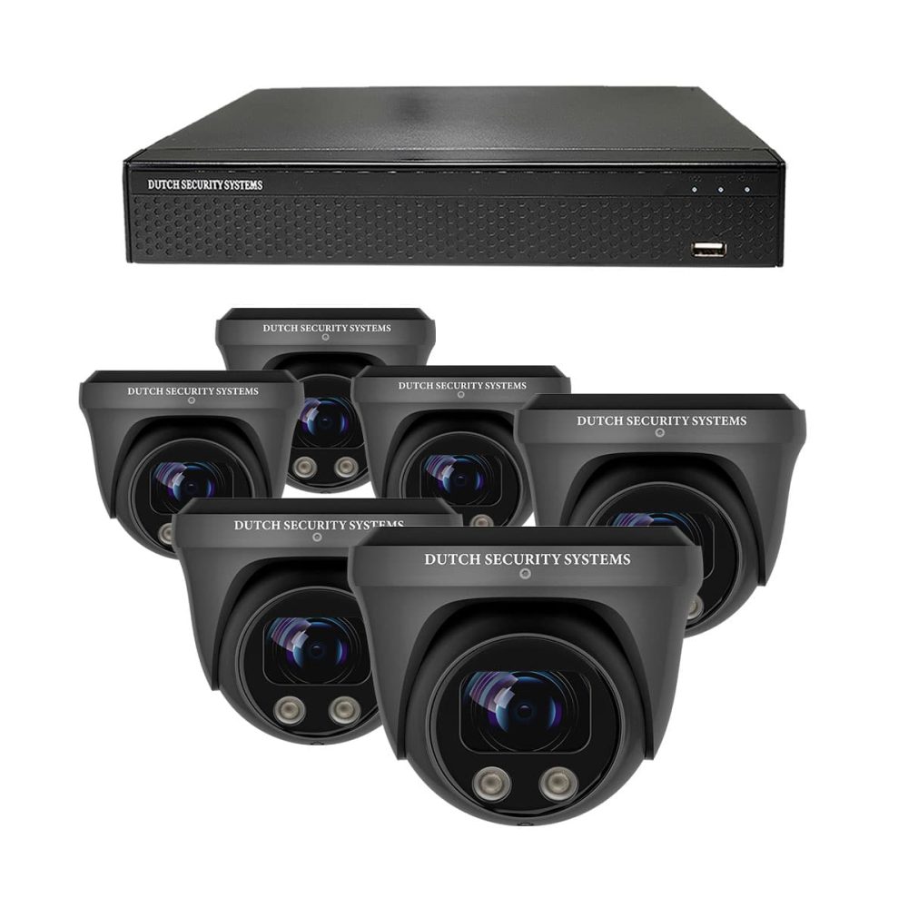 Beveiligingscamera set - 6x PRO Dome camera - QHD 2K - Sony - Zwart