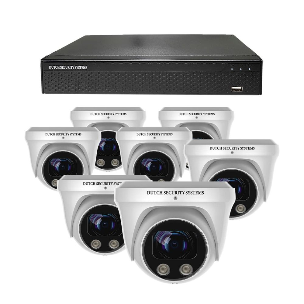 Beveiligingscamera set - 7x PRO Dome camera - QHD 2K - Sony - Wit