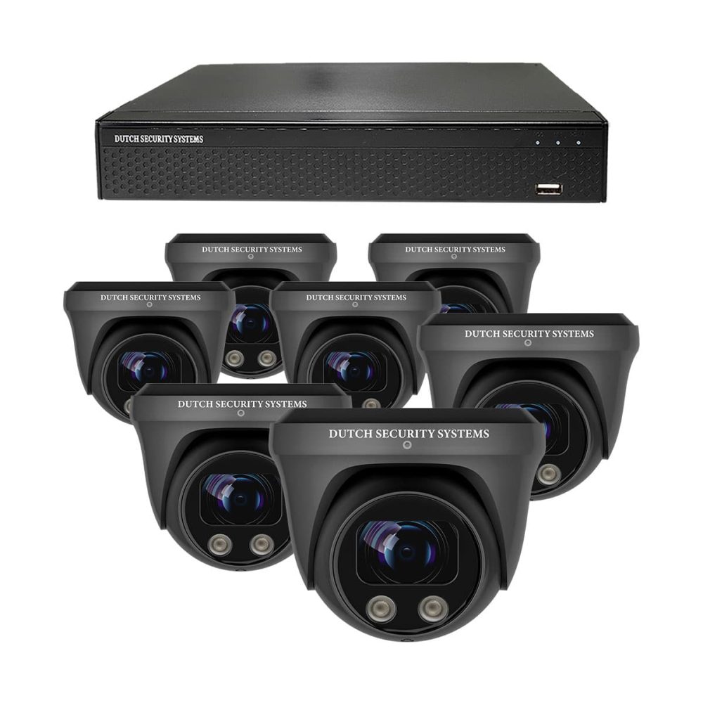 Beveiligingscamera set - 7x PRO Dome camera - QHD 2K - Sony - Zwart