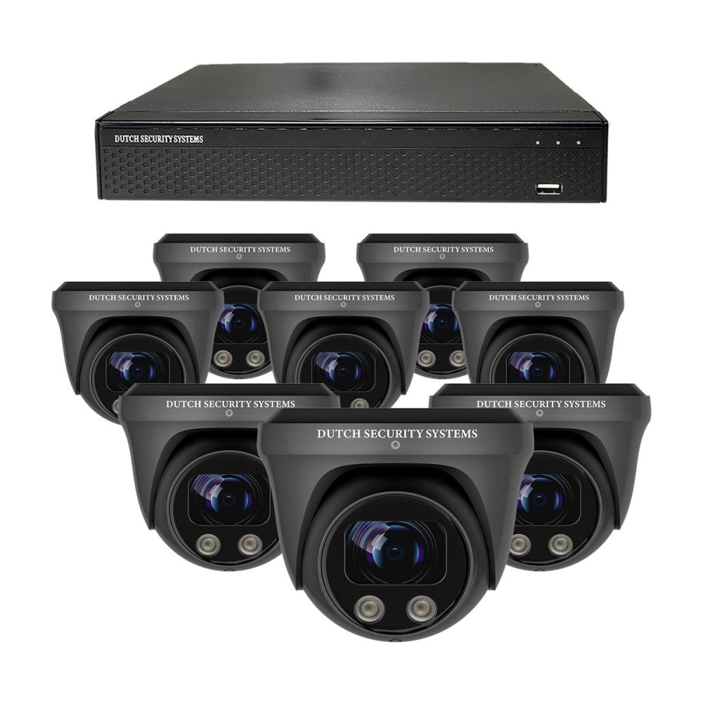 Beveiligingscamera set - 8x PRO Dome camera - QHD 2K - Sony - Zwart