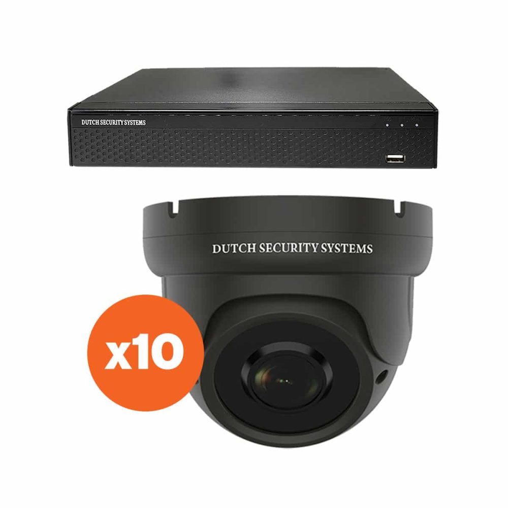 Beveiligingscamera set - 10x Dome camera - QHD 2K - Sony 5MP - Zwart