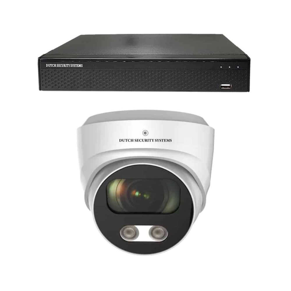 Beveiligingscamera set - 1x Audio dome camera - QHD 2K - Sony 5MP - Wit