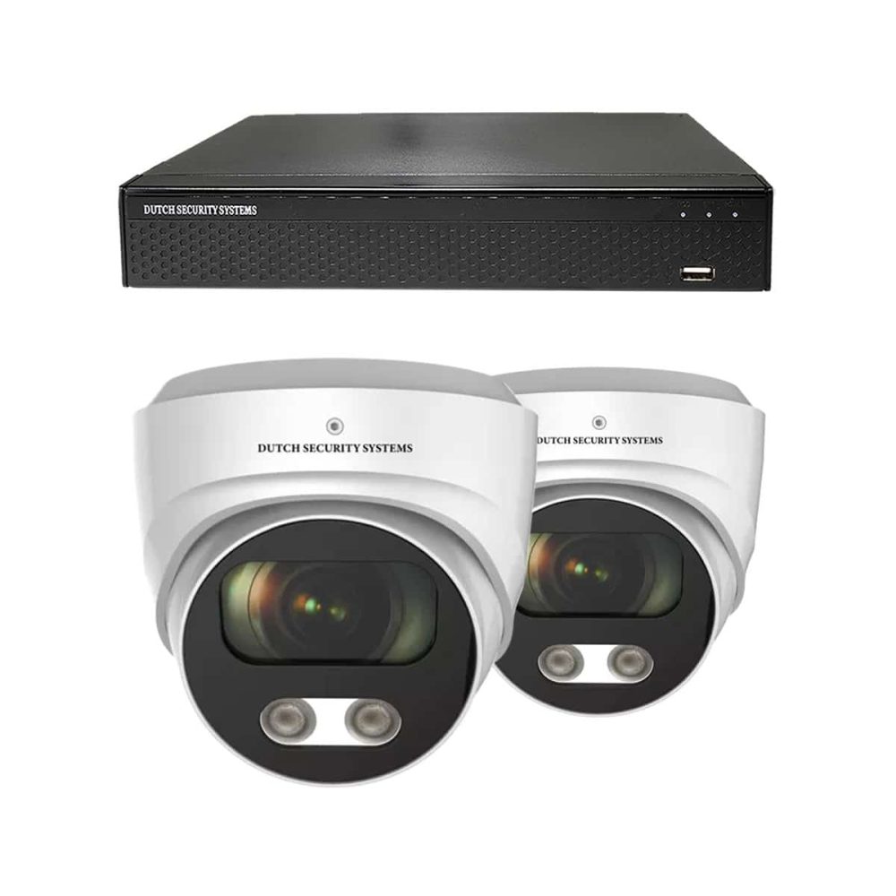 Beveiligingscamera set - 2x Audio dome camera - QHD 2K - Sony 5MP - Wit