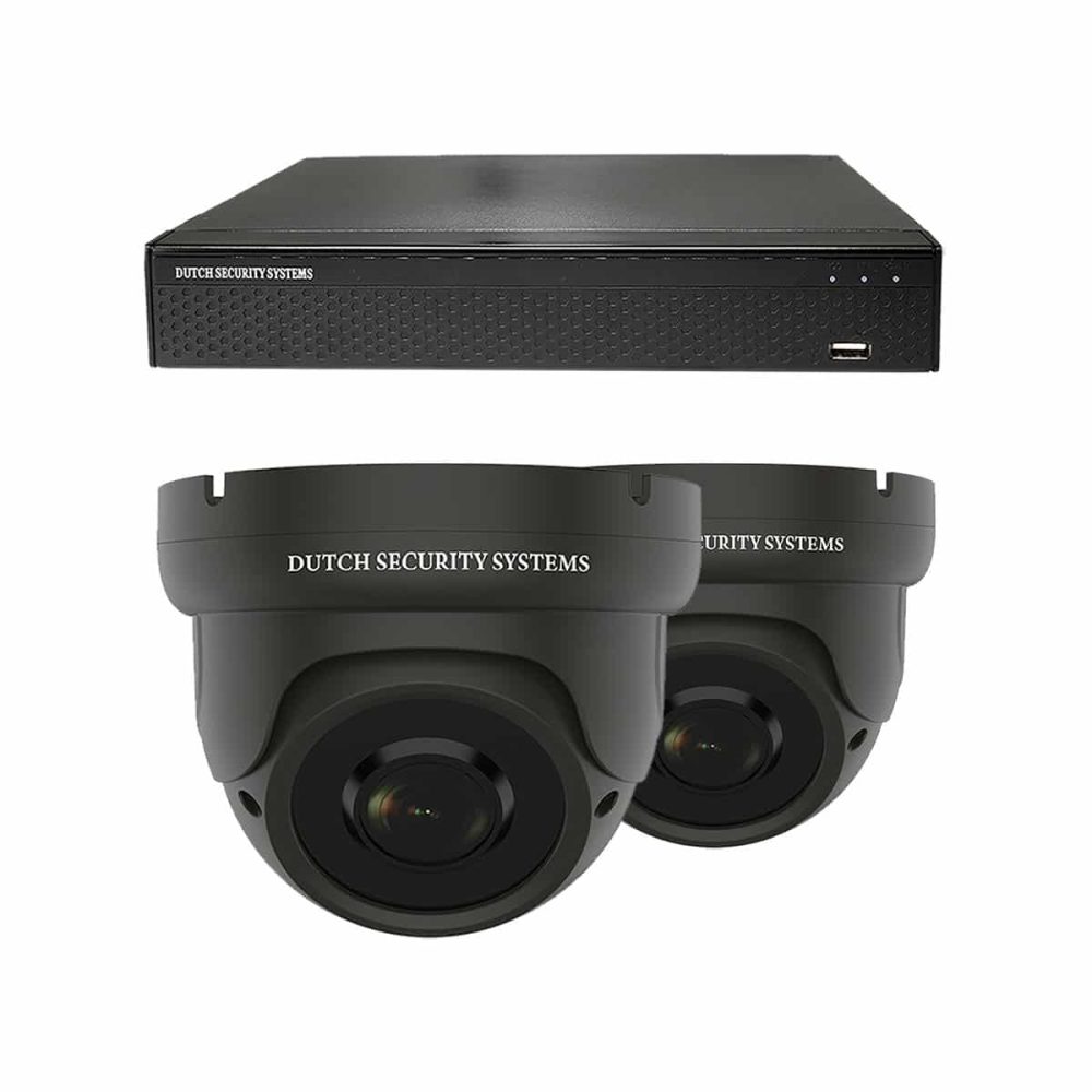 Beveiligingscamera set - 2x Dome camera - QHD 2K - Sony 5MP - Zwart