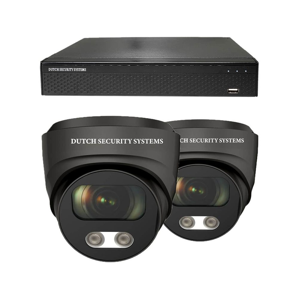 Beveiligingscamera set - 2x Dome camera - UltraHD 4K - Sony 8MP - Zwart