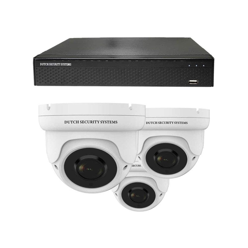 Beveiligingscamera set - 3x Dome camera - QHD 2K - Sony 5MP - Wit