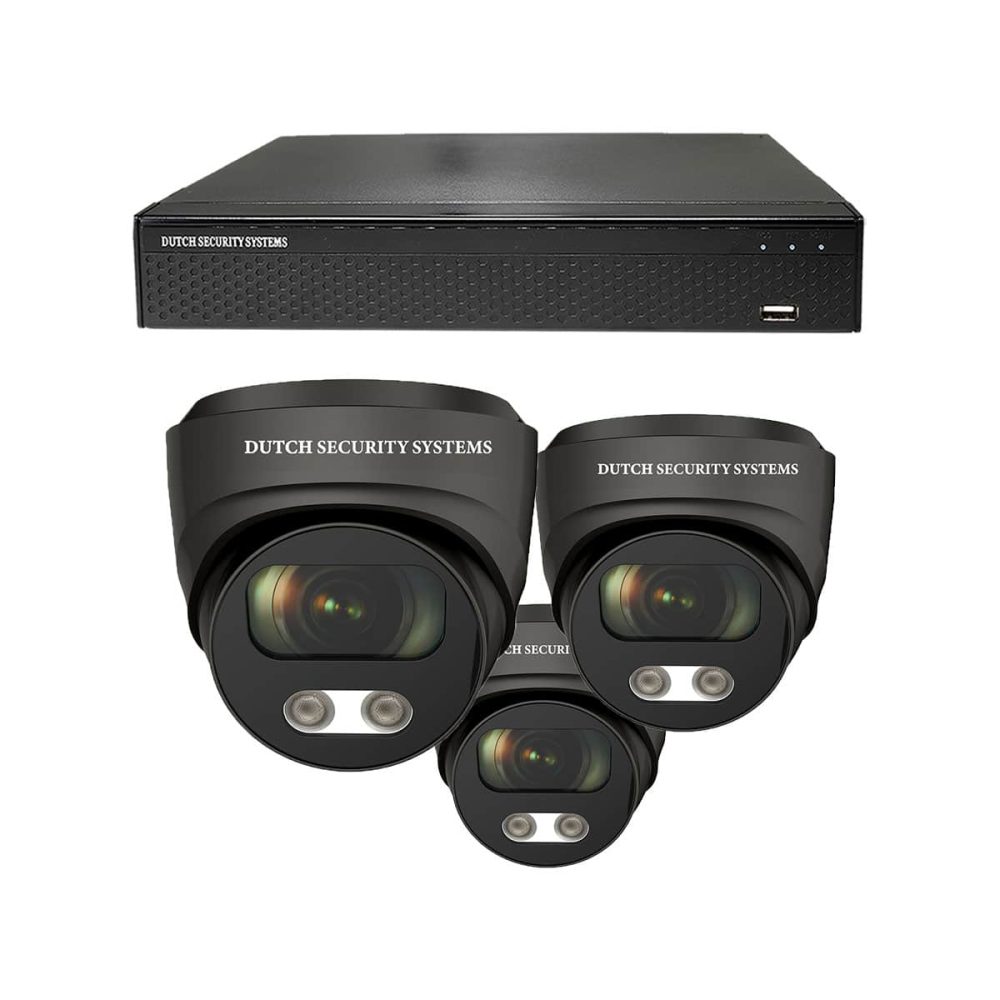 Beveiligingscamera set - 3x Dome camera - UltraHD 4K - Sony 8MP - Wit