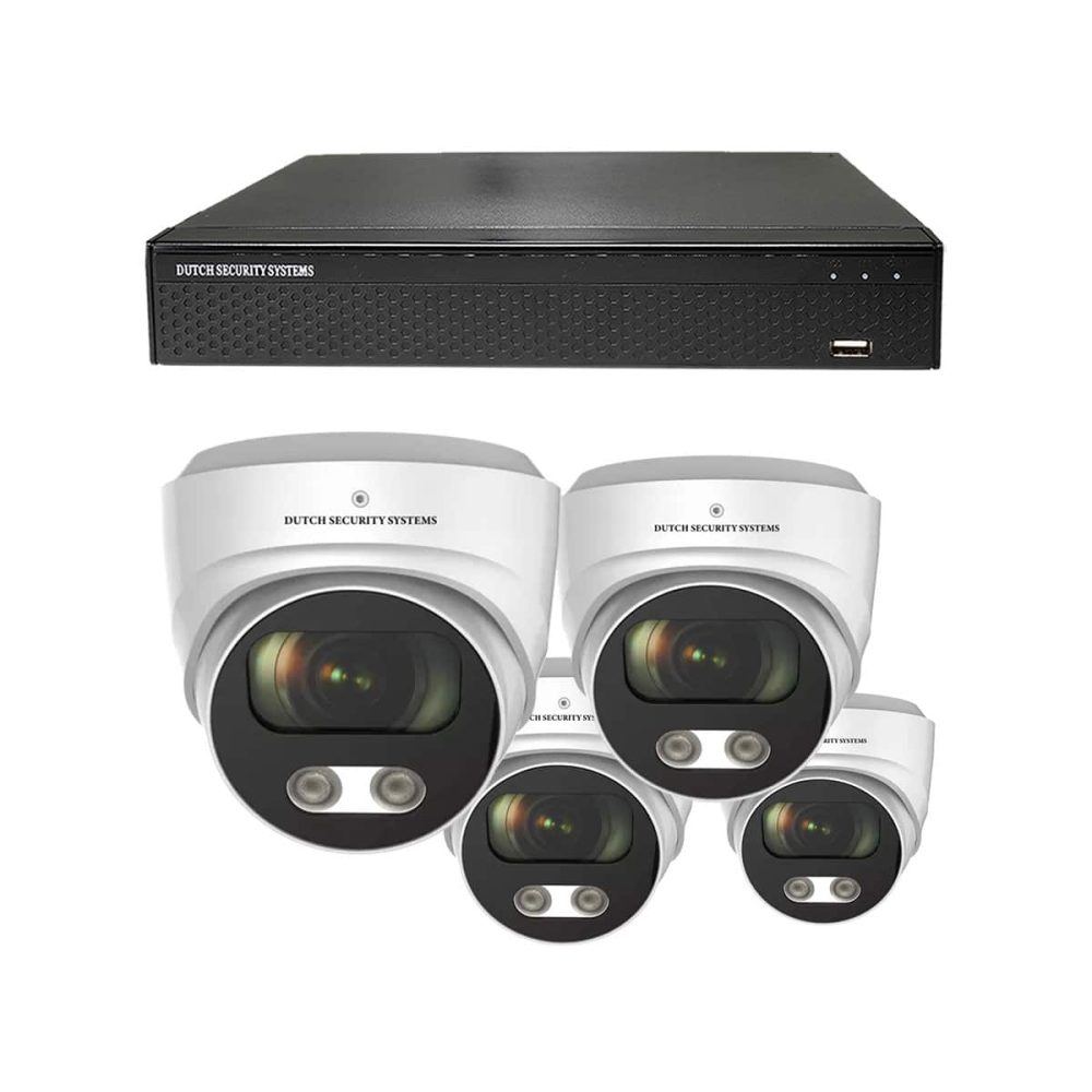 Beveiligingscamera set - 4x Audio dome camera - QHD 2K - Sony 5MP - Wit