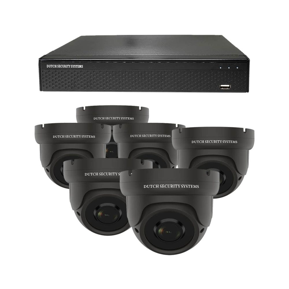 Beveiligingscamera set - 6x Dome camera - QHD 2K - Sony 5MP - Zwart