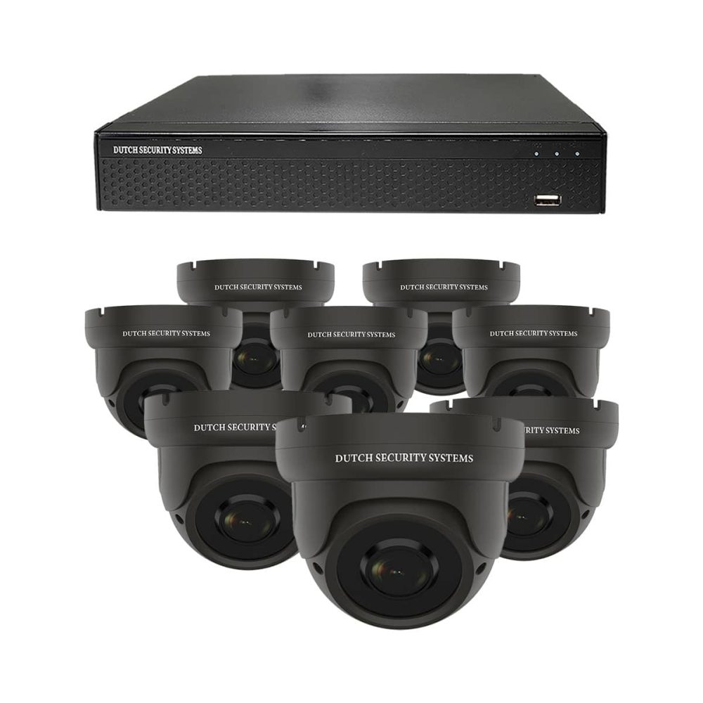 Beveiligingscamera set - 8x Dome camera - QHD 2K - Sony 5MP - Zwart