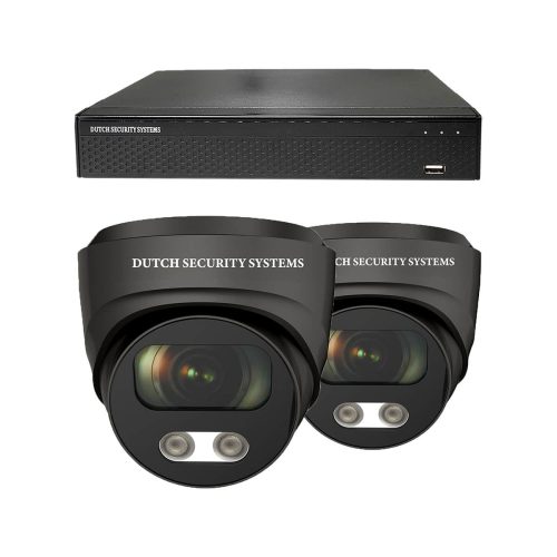 Draadloze beveiligingscamera set - 2x Audio Dome camera - QHD 2K - Sony 5MP - Zwart