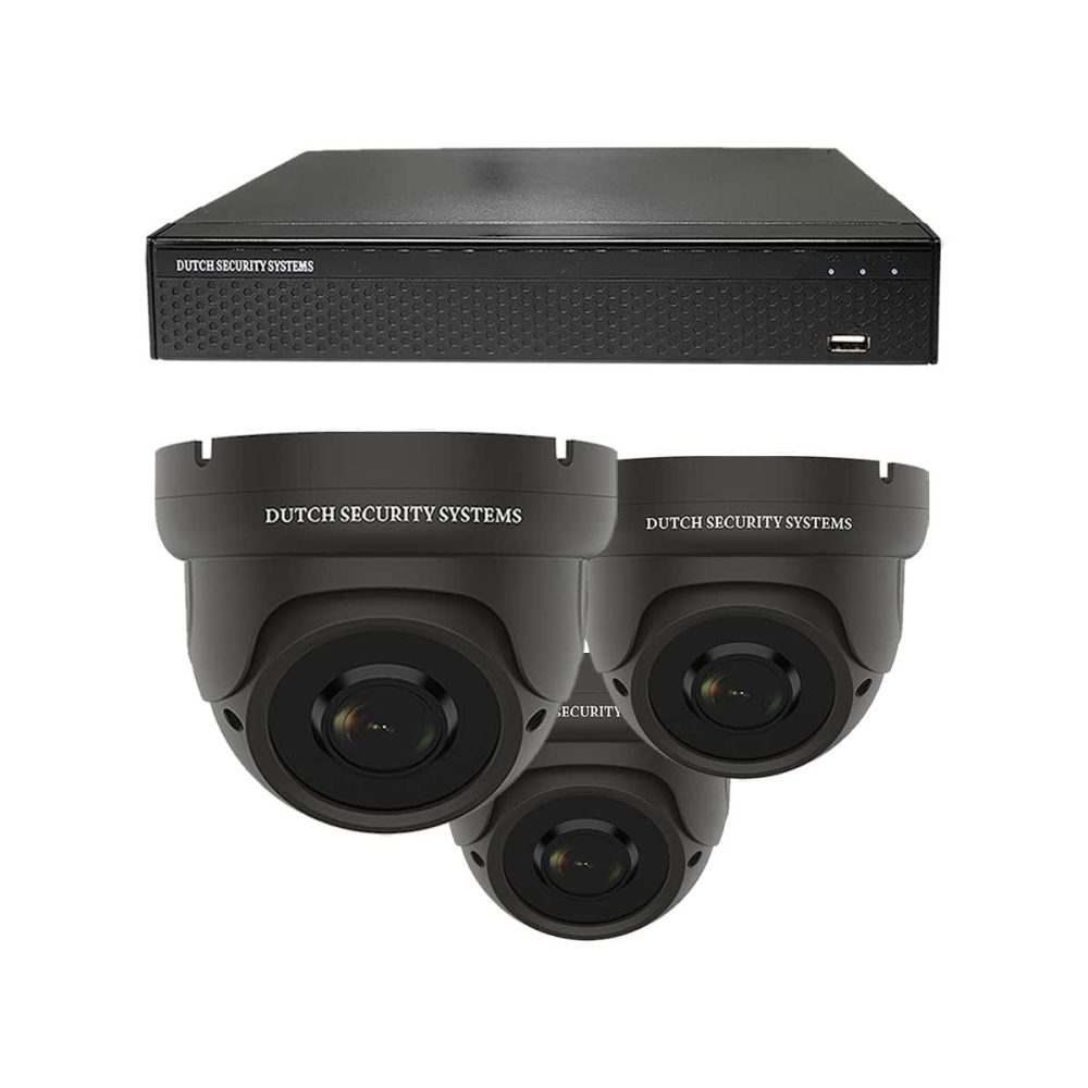 Draadloze beveiligingscamera set - 3x Dome camera - QHD 2K - Sony 5MP - Zwart