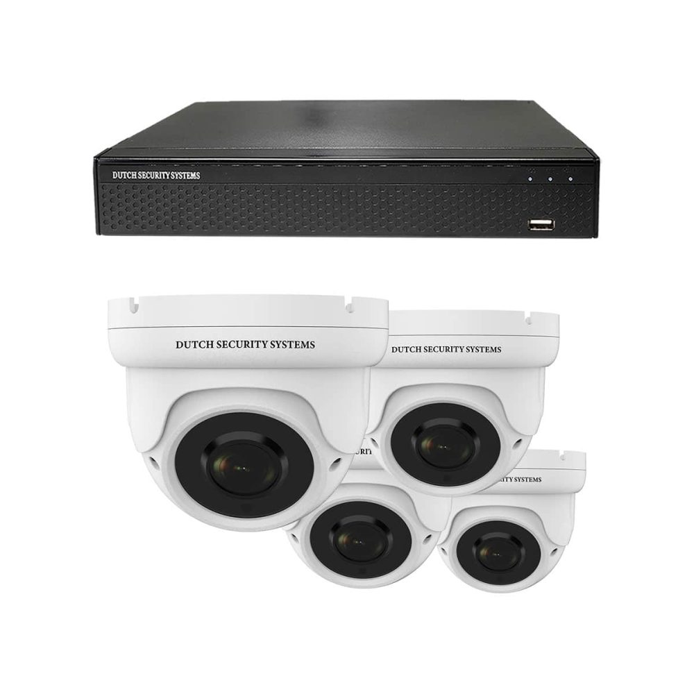 Draadloze beveiligingscamera set - 4x Dome camera - QHD 2K - Sony 5MP - Wit