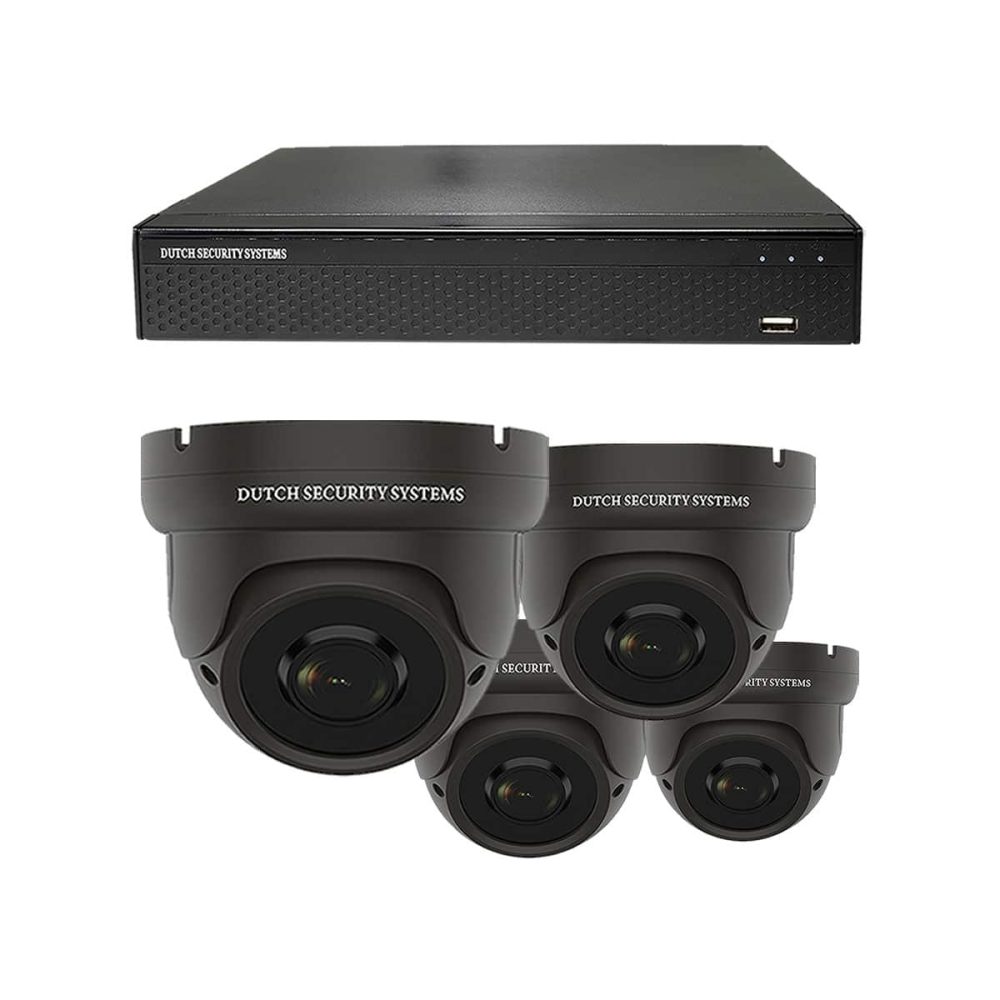 Draadloze beveiligingscamera set - 4x Dome camera - QHD 2K - Sony 5MP - Zwart