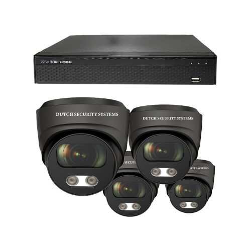 Draadloze beveiligingscamera set - 4x Dome camera - UltraHD 4K - Sony 8MP - Zwart