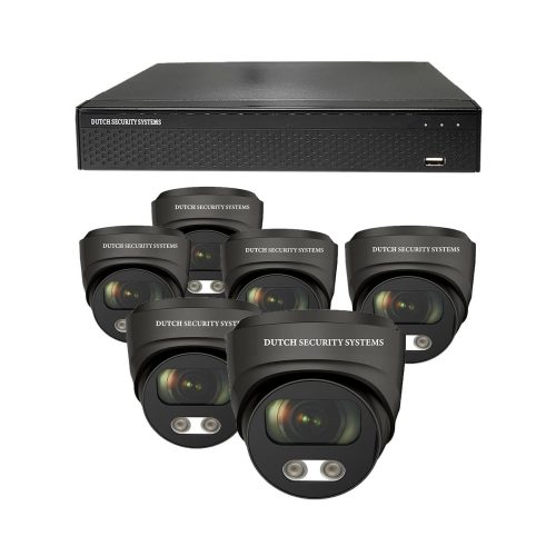 Draadloze beveiligingscamera set - 6x Audio Dome camera - QHD 2K - Sony 5MP - Zwart